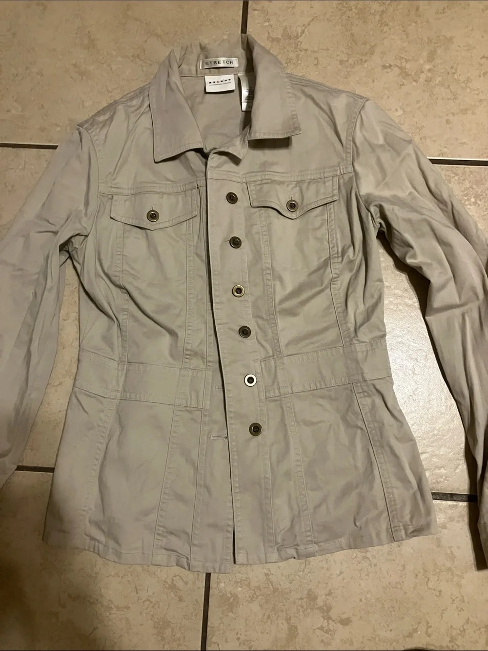 Axcess Light Gray Button-Front Jean Jacket - Picture 1 of 3